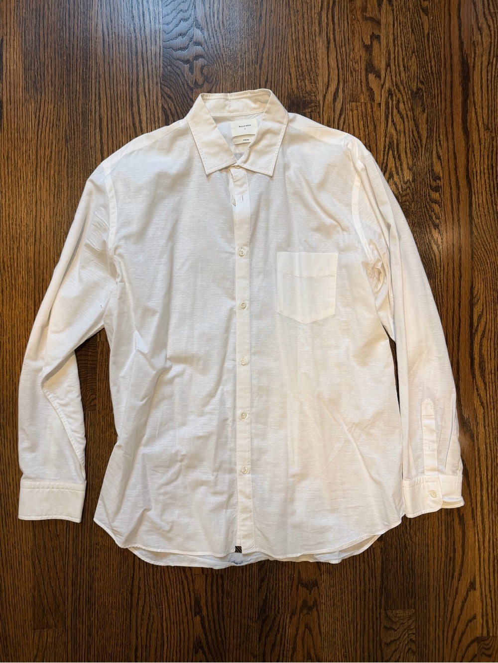 Billy Reid White Textured Button Front Shirt Men’s Large Standard Fit